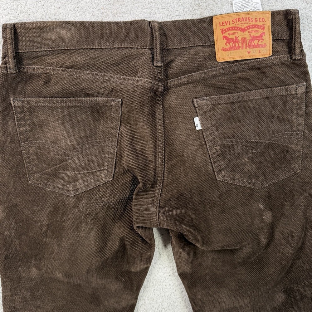 Levis 511 Corduroy Pants Mens 32x30 (Fit 34x28) Brown Slim Casual Stretch